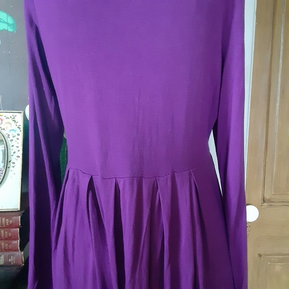 Purple Long Sleeve Mid Length Dress Size Large - Picture 8 of 11